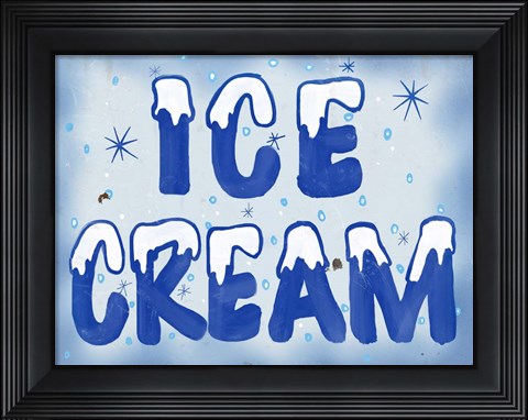 Framed Ice Cream Distressed Print
