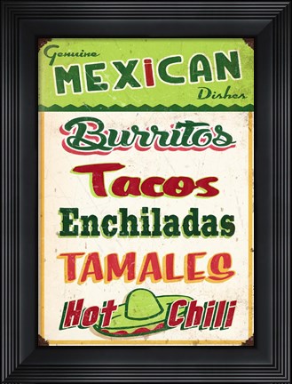 Framed Mexican Sign Board Print