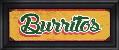 Framed Brurritos Gold Print