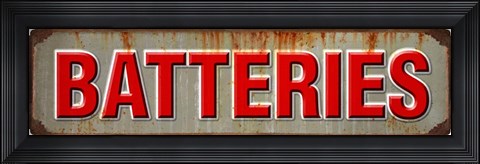 Framed Batteries Rusted Garage 1 Print