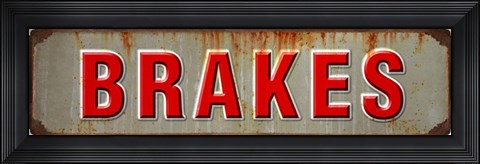 Framed Brakes Rusted Garage Print