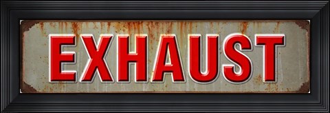 Framed Exhaust Rusted Garage Print