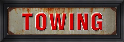 Framed Towing Rusted Garage Print