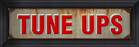 Framed Tune Ups Rusted Garage Print