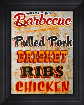 Framed Barbeque World&#39;s Best Rusty Print