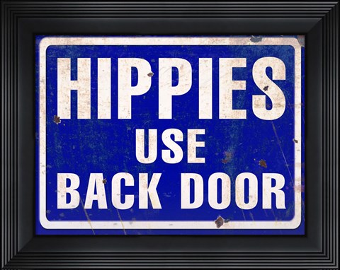 Framed Hippies Back Door Print