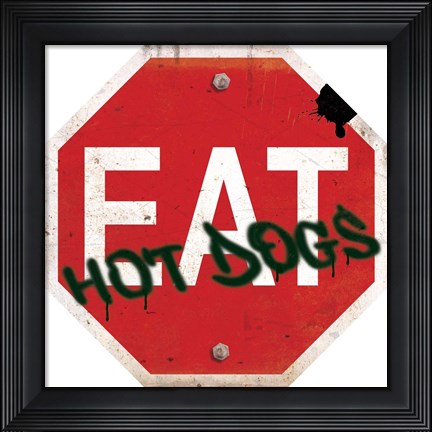 Framed Eat Stop Hot Dogs Print