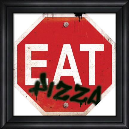 Framed Eat Stop Pizza Print
