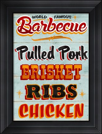 Framed Barbeque Board Distressed Print