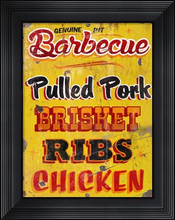 Framed Barbeque Genuine Pit Trashed Print