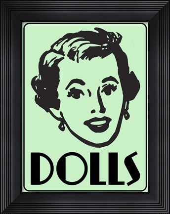 Framed Dolls Green Print