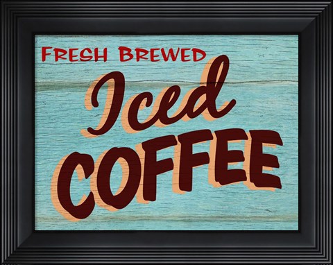 Framed Iced Coffee Rustic - Rectangle Print