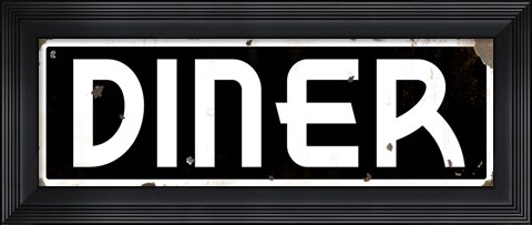 Framed Diner Deco Blk Print