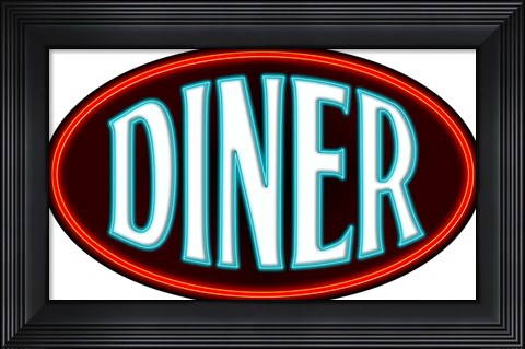 Framed Diner Oval Print