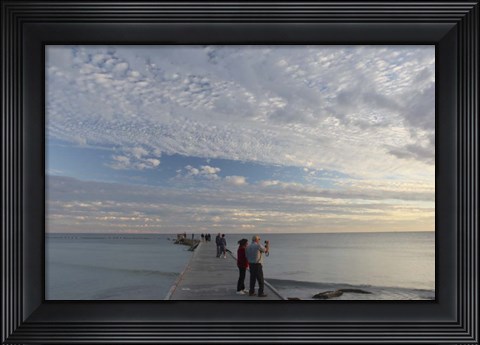 Framed Higgs Pier People Sunset 2014 Print