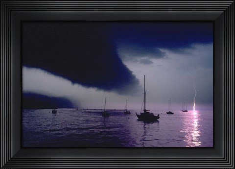 Framed Storm Over Hook Mountain Print