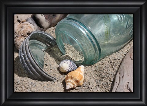 Framed Two Shells Mason Jar Print