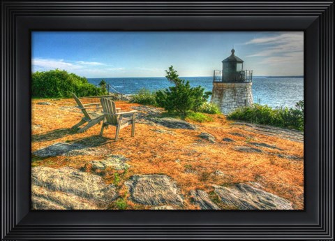 Framed Adirondack Chairs And Lighthouse Print