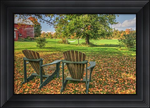 Framed Barnyard Chairs Print