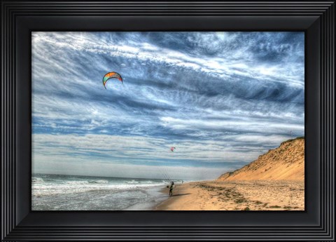 Framed Cape Cod Kite Boarders Print