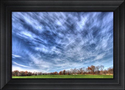 Framed Field And Sky Autumn Print