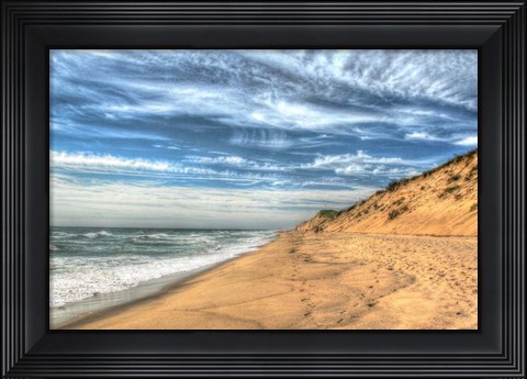 Framed Footprints On Cape Cod Shore Print