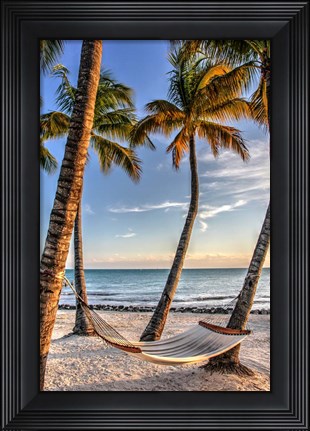 Framed Four Palm Hammock Print