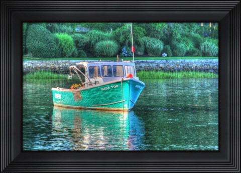 Framed Green Hull Moored Print