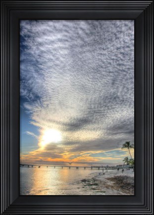 Framed Key West Pier Sunset Vertical Print