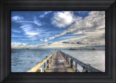 Framed Long Pier Sebastian Florida Print