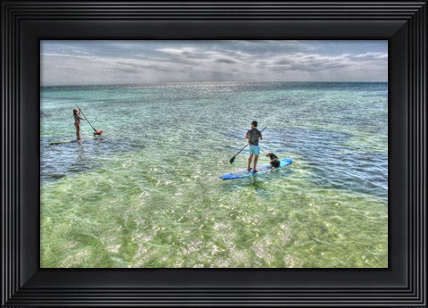 Framed Paddle Board Pups Print