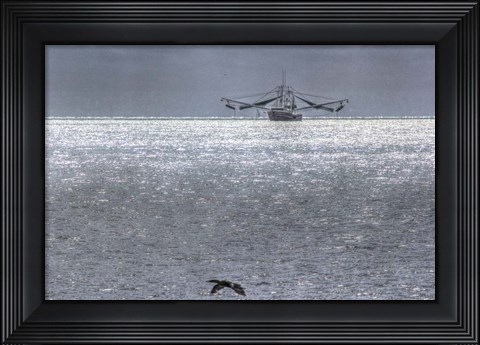 Framed Shrimper And Cormarant Print