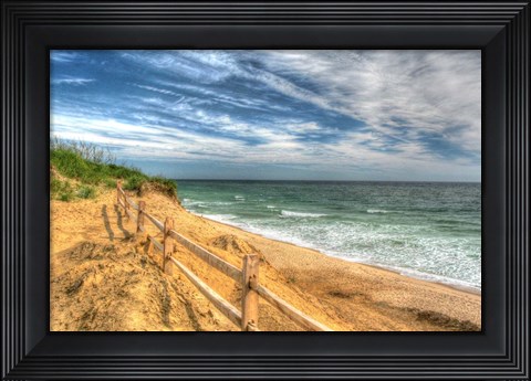Framed Truro Breach And Fence Print