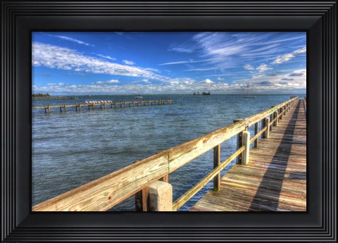 Framed Two Piers Sebastian Florida Print