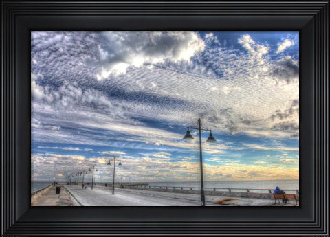 Framed White Street Pier And Sky Print