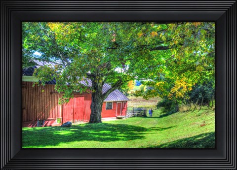 Framed Barn And Family Print