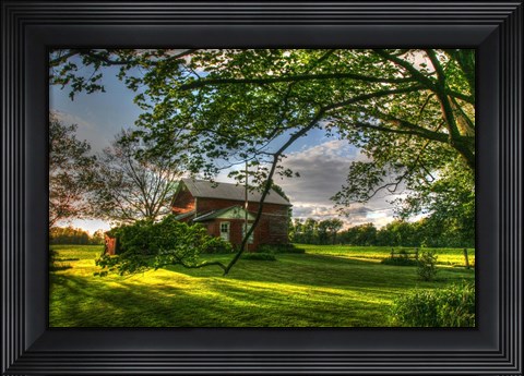 Framed Barn Summer Sunset Print