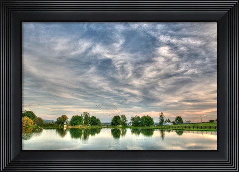 Framed BC Wide Sunset With Pond Print