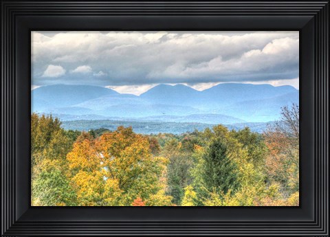 Framed Blue Catskills And Hawk Print