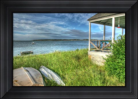 Framed CC Porch And Boats Print