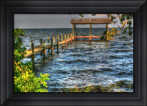 Framed Florida Rustic Pier Print