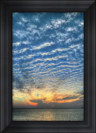 Framed Key West Blue Sunset Vertical Print