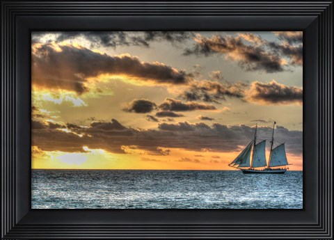 Framed Key West Clipper Sunset I Print