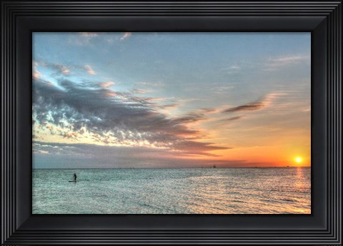 Framed Key West Paddleboard Sunset Print
