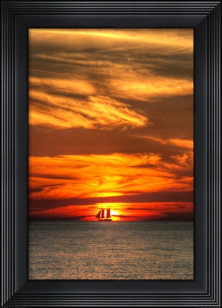 Framed Key West Sunset Vertical II Print