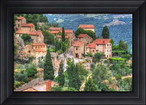 Framed Tuscan Hilltop Town Print