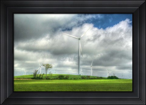 Framed Wind Turbines Tug Hill Plateau Print