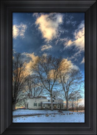 Framed Winter Home Vertical Print