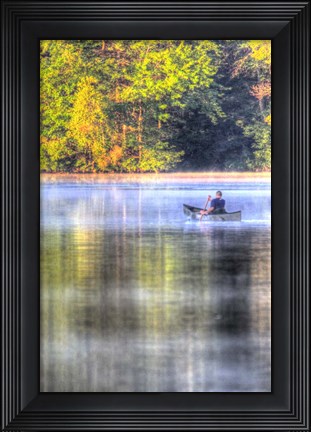 Framed Canoe on the Lake Vertical Print