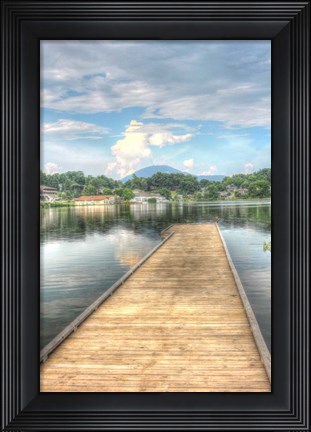 Framed Lake Pier Vertical Print